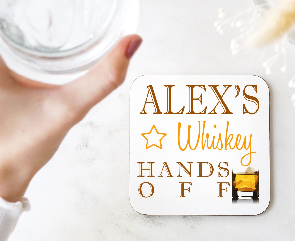 Personalised Whiskey Wooden Gift Drinks Coaster